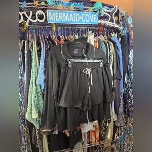 #0236 Large(14/16) NWT Blk DILLARD'S 2 Pc PJ Set TOP: 23.5"ptp 25"Long SOFT!